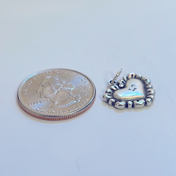 925 Sterling Silver Heart Charm with Red Enamel - Picture 3 of 3